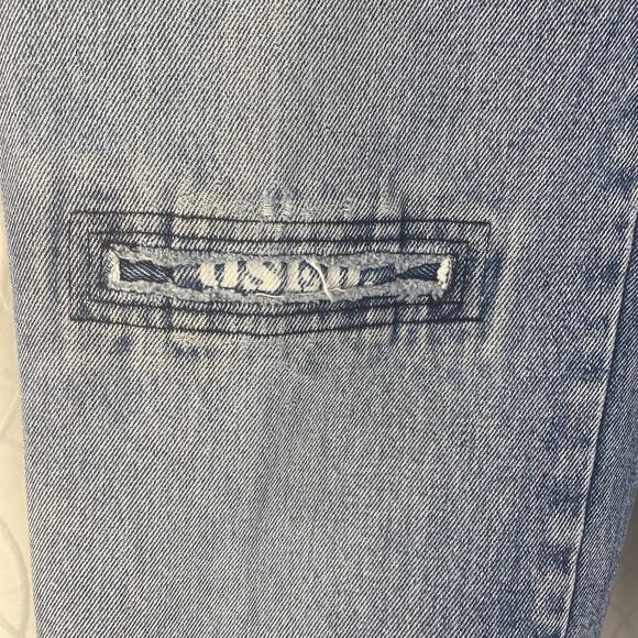 Get Used Vintage Refurbished 90’s Barrel Denim Pants 32”w 31” L Patches - Picture 3 of 11